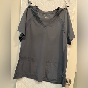 Medcouture Charcoal V-Neck Scrub Top